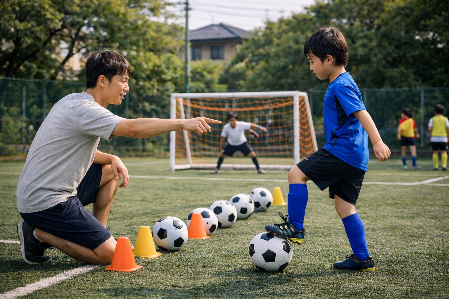 日本人男性が行うサッカー上達練習