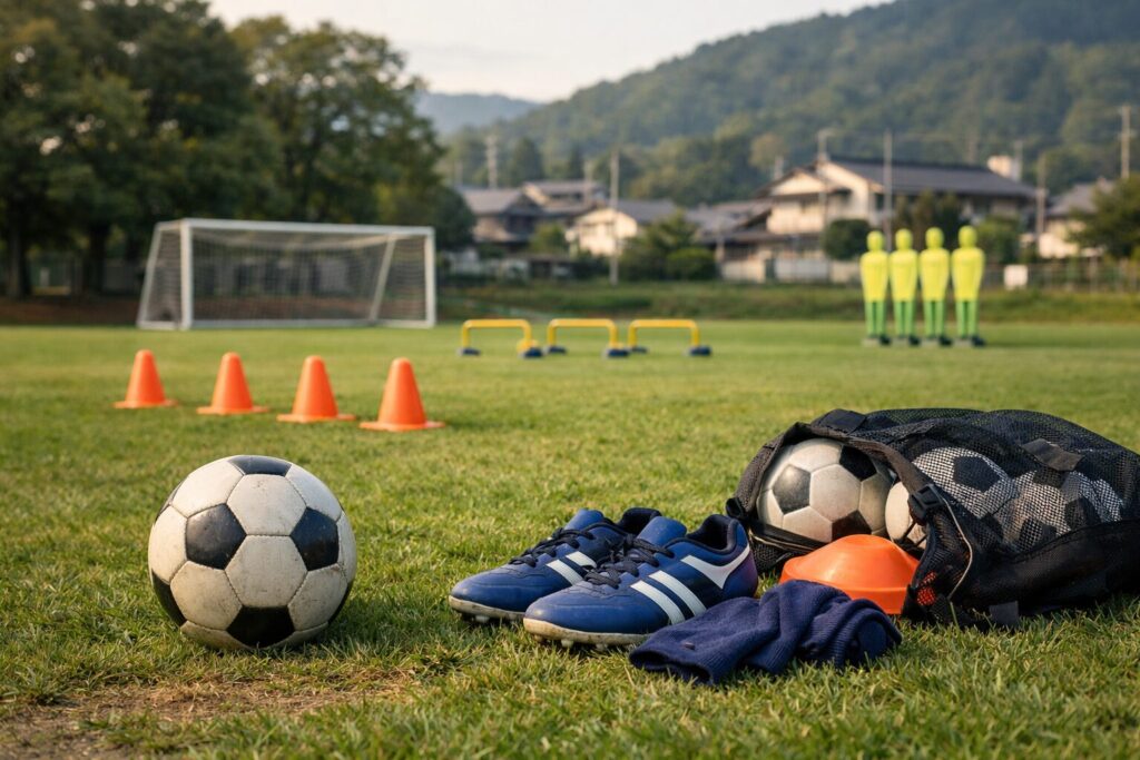 中学生向けサッカー練習風景