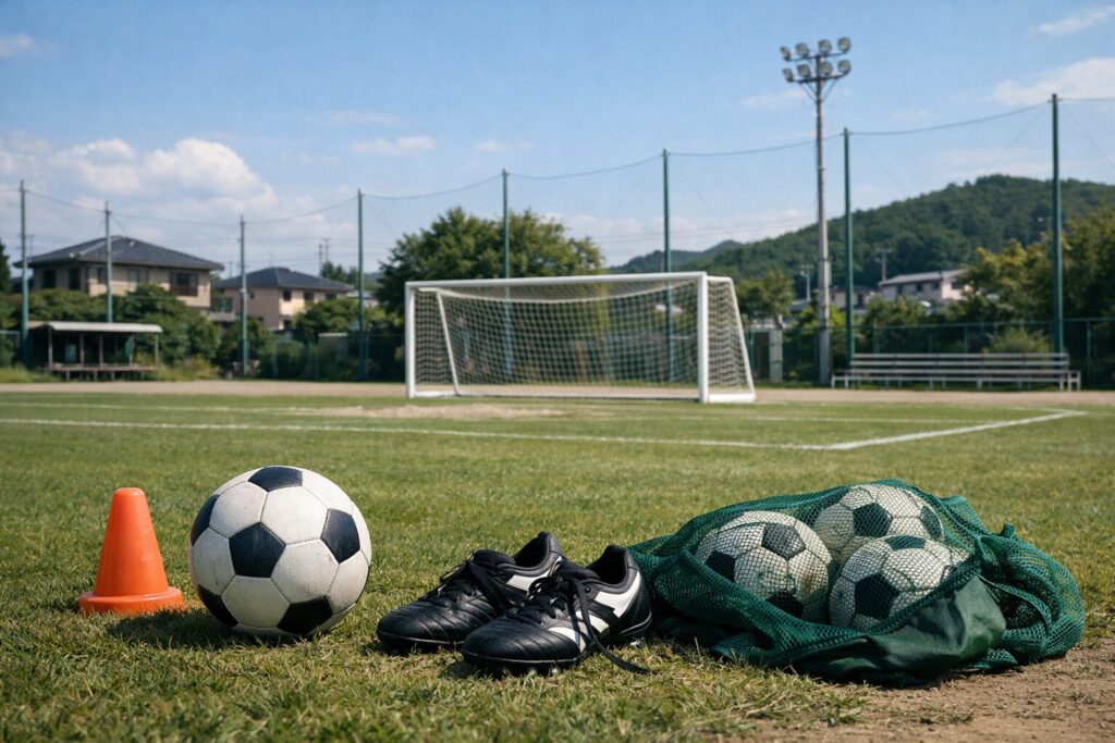 サッカーの再現性を高める練習風景