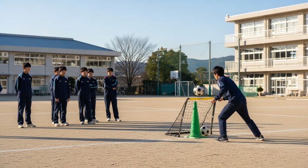 日本人男性GKがボール保持し8秒ルール確認