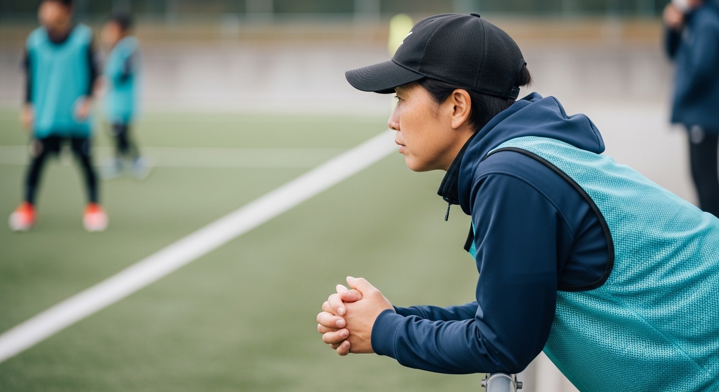 サッカー17番の意味を感じさせるように、女子サッカーで仲間と連携しながら突破を狙う17番選手のシーン
