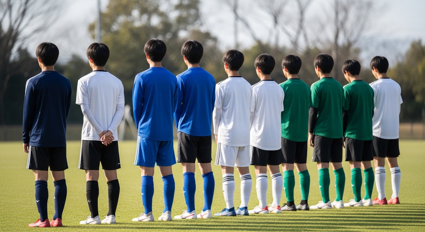 部活辞めるときのLINE文面を考えながら、少年サッカーの保護者グループへ感謝の気持ちを伝える父親のイメージ画像