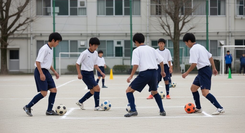 サッカー特性を伸ばす少年
       decoding=