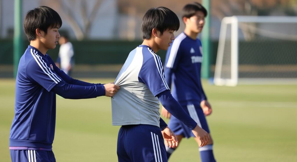 日本人男性がFC東京上級クラスで練習