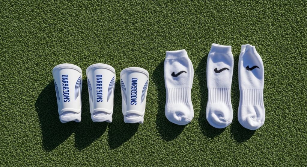 キッズ用すね当てのサイズと装着例