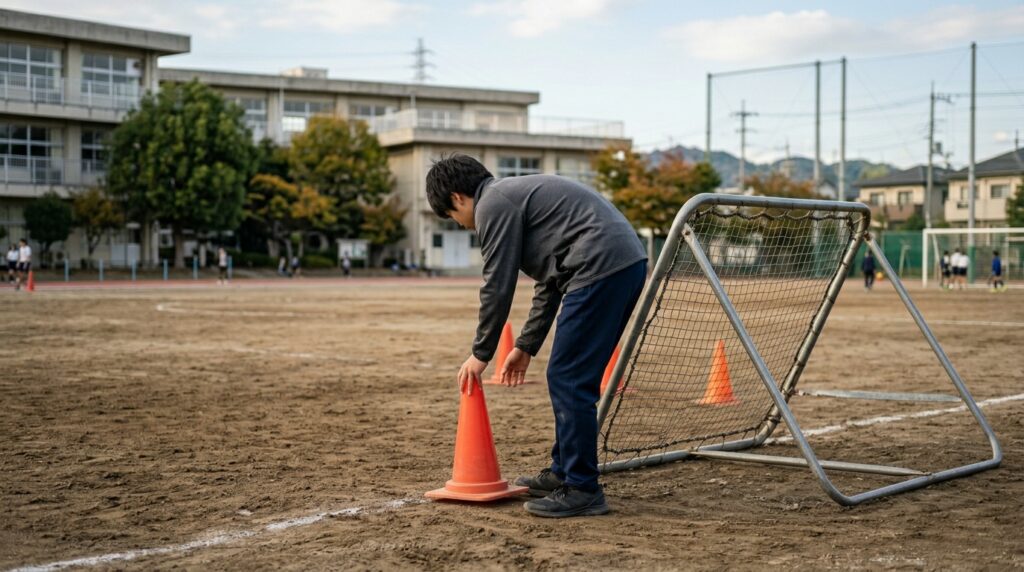 少年少女サッカーで室内用サッカーボール選びや練習準備を表すイメージ画像