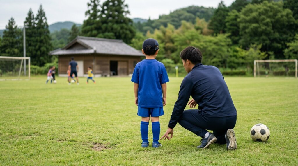少年少女サッカーでデスマルケの動きやポジショニング練習を表すイメージ画像