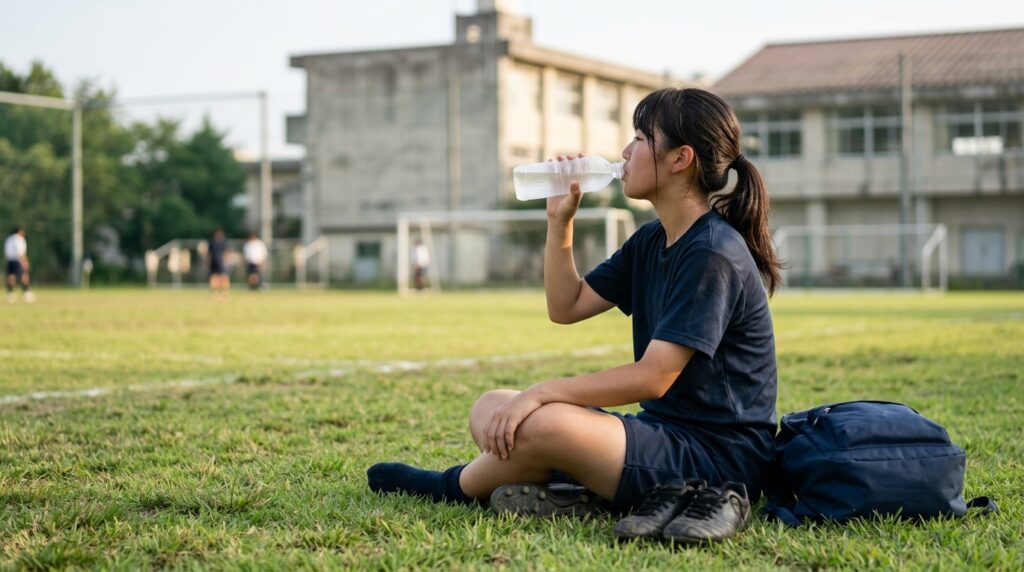 少年少女サッカーでクイックネス向上や俊敏性トレーニングを表すイメージ画像