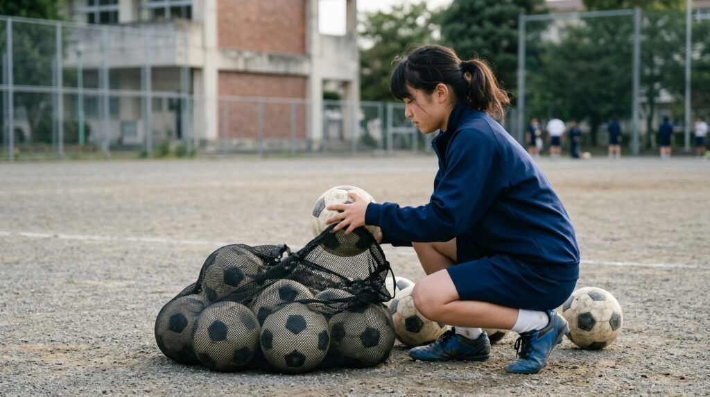 少年少女サッカーでラダートレーニングや俊敏性向上を表すイメージ画像