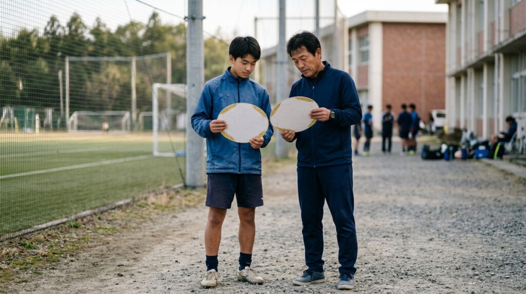 少年少女サッカーで卒団記念の色紙サッカーボールや思い出作りを表すイメージ画像