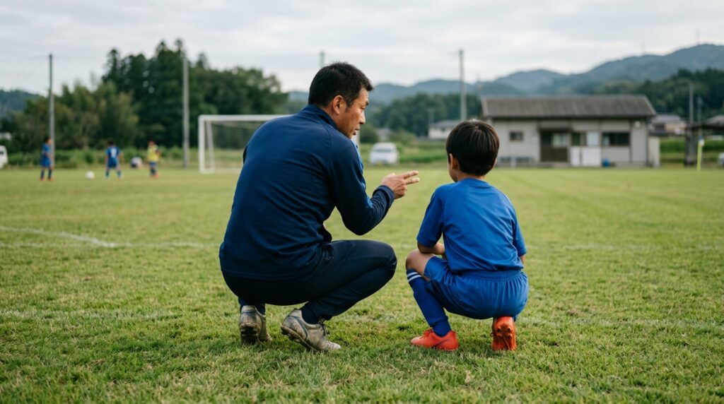 少年少女サッカーでプルプッシュ練習やボールコントロール向上を表すイメージ画像