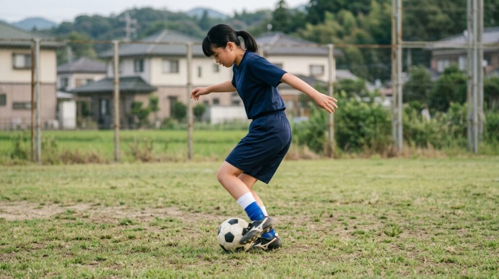 少年少女サッカーで室内練習やボールなしトレーニングを表すイメージ画像