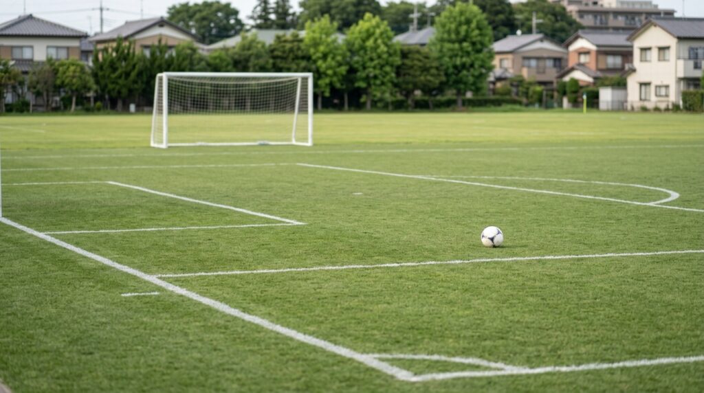 少年少女サッカーで原理原則や判断力を磨く練習環境を表すイメージ画像