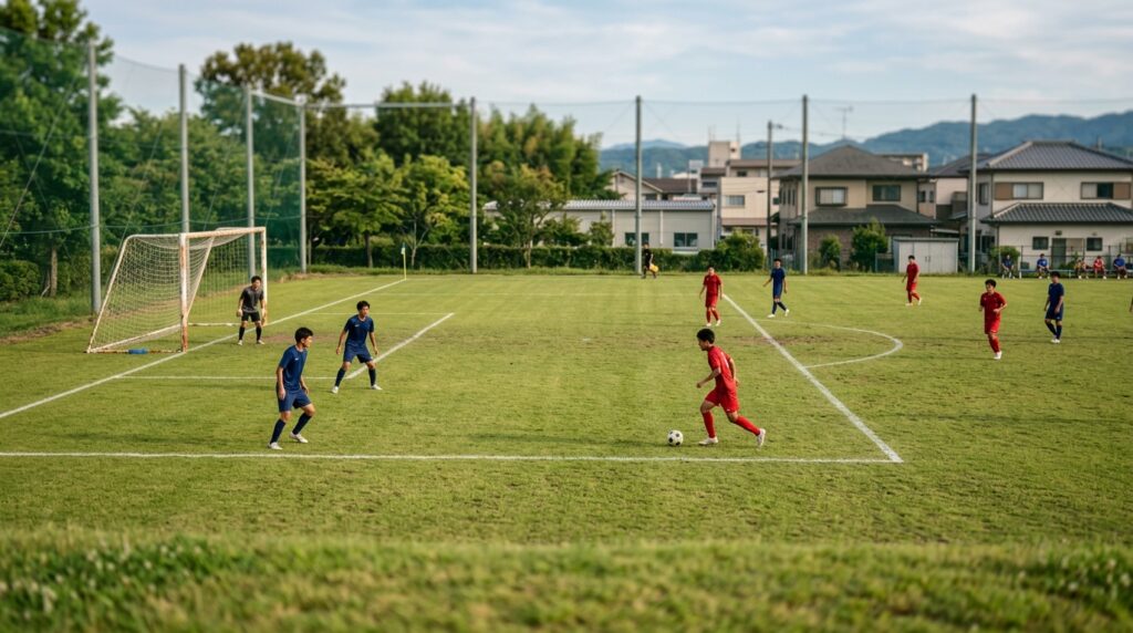 少年少女サッカーでポゼッション戦術やボール保持を表すイメージ画像