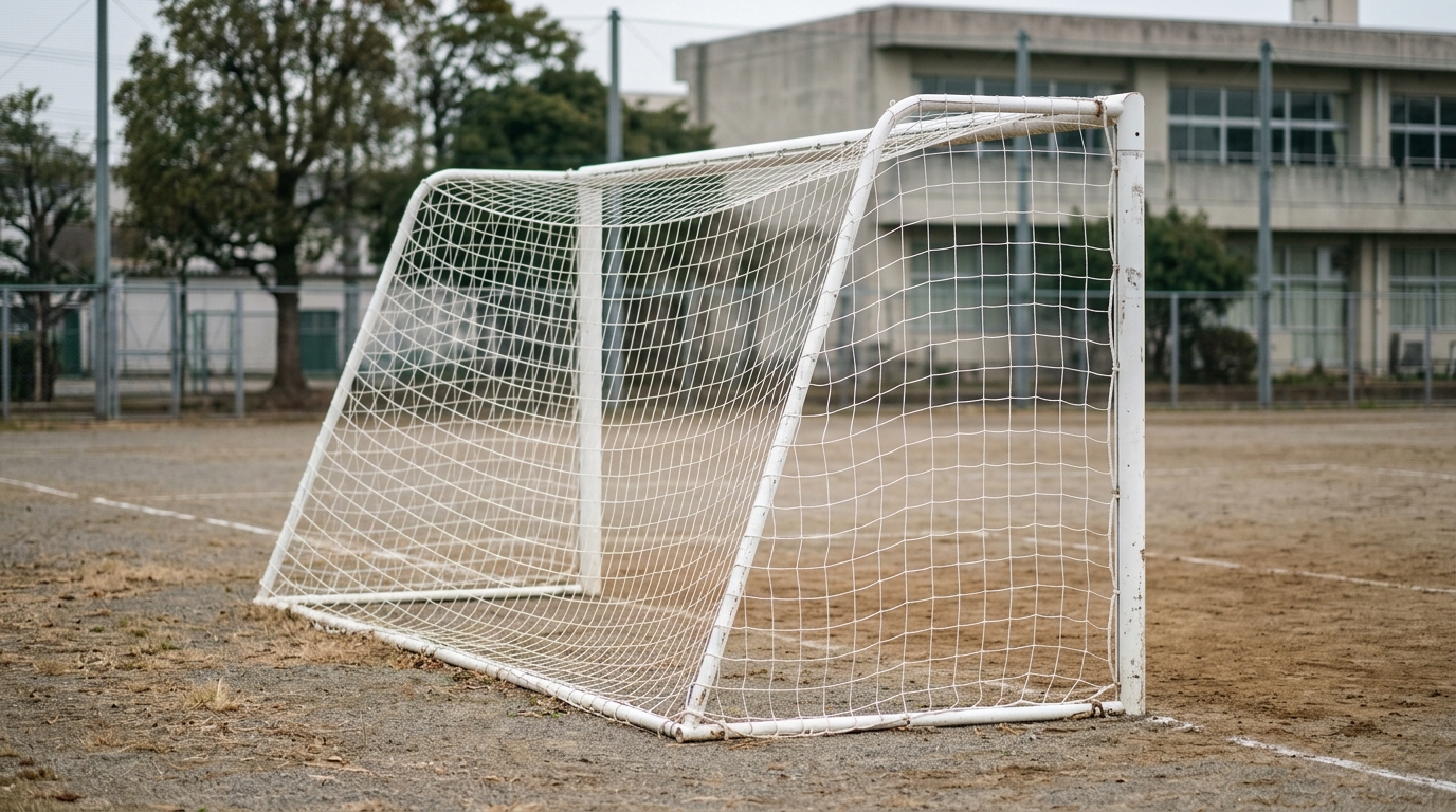 オフサイドルールや審判の見方をイメージさせるサッカー試合中のフィールド風景画像