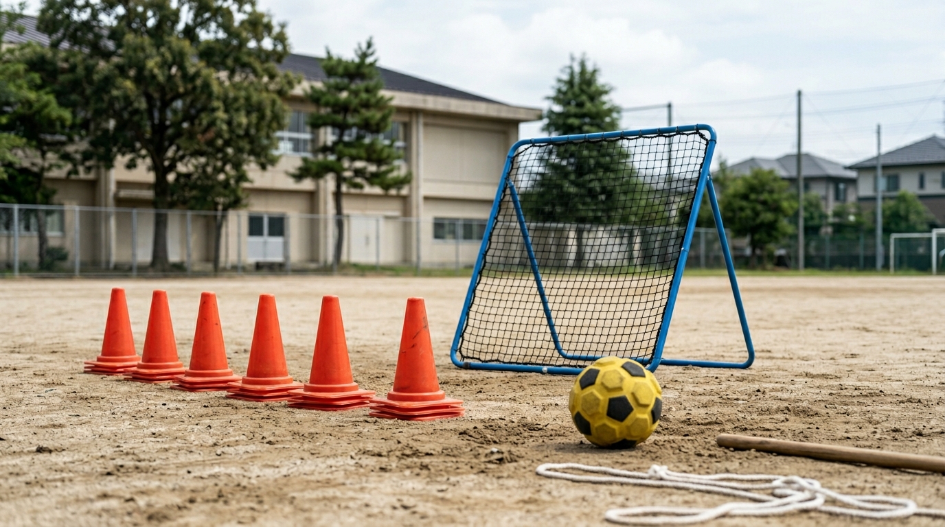 ソックスバンドサッカーの選び方や足元サポートをイメージしたサッカー用品の風景画像