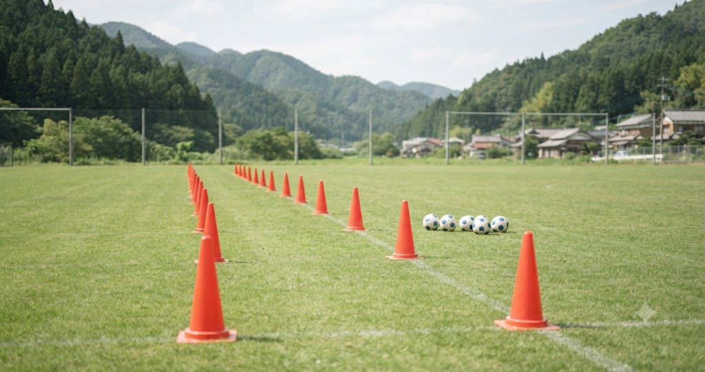 シザース用ドリブルコースを表すイメージ画像