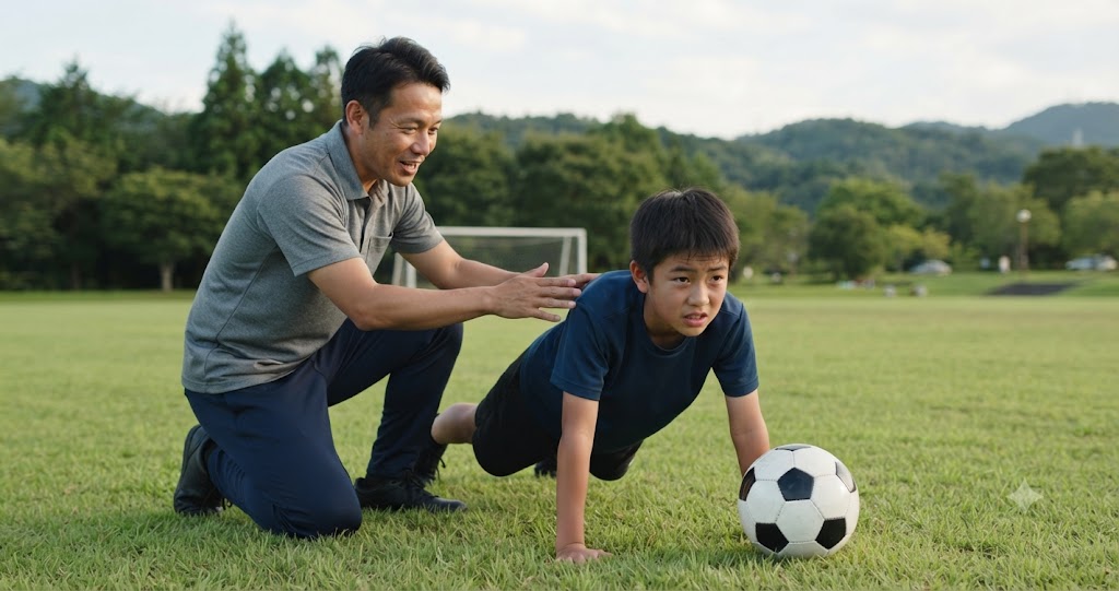 中学生サッカーの体幹強化を表すイメージ画像