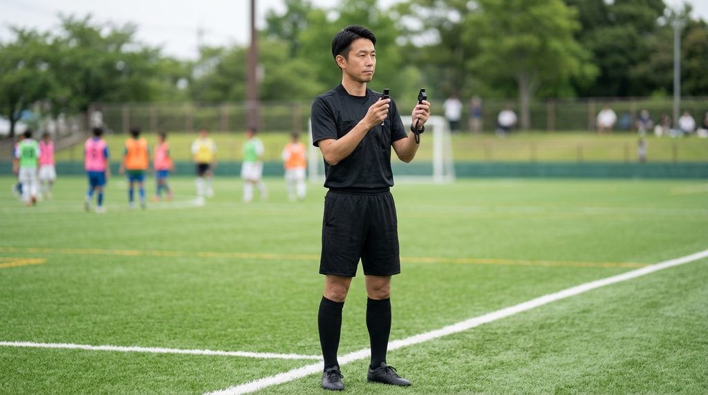 少年サッカー電子ホイッスルおすすめの選び方や大会で使用するホイッスルの確認を表すイメージ画像