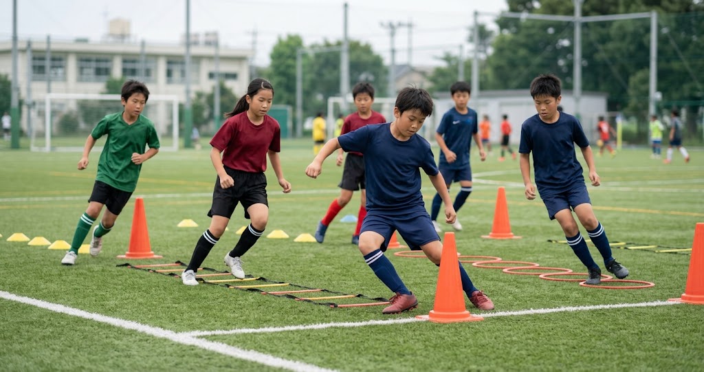 サッカーに必要な俊敏性を表すイメージ画像