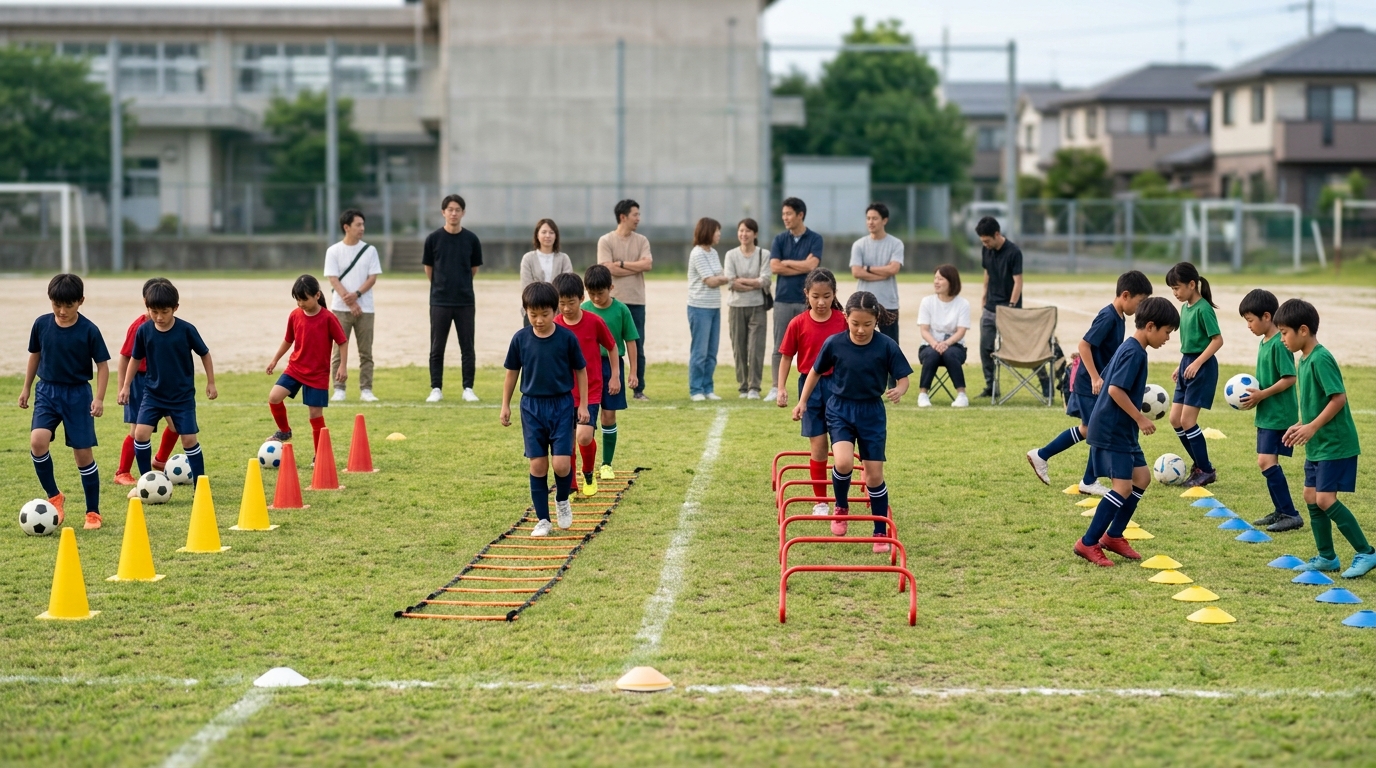 サッカーのトラップのコツを表すイメージ画像