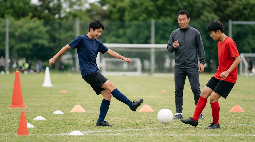 サッカーの蹴り方のイメージ画像